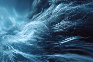 Fototapeta premium Captivating blue wind flow showcasing intricate textures and movement in a dynamic, abstract form