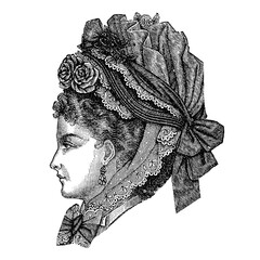19th century fashion, 1900 fashion line drawing women fashion accessories




