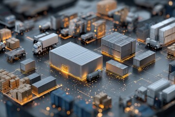 Innovative logistics at a digital distribution center with advanced technology for efficient management and operations