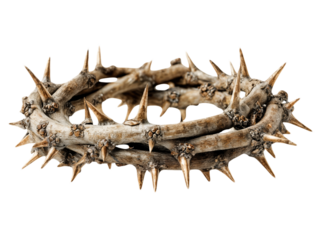 Crown of thorns isolated on white background Jesus Christ Crown of thorns vector illustration
