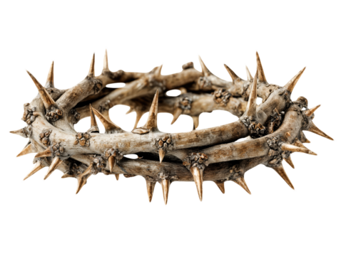 Crown of thorns isolated on white background Jesus Christ Crown of thorns vector illustration