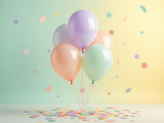 Bunch of balloons are tied together in a cluster