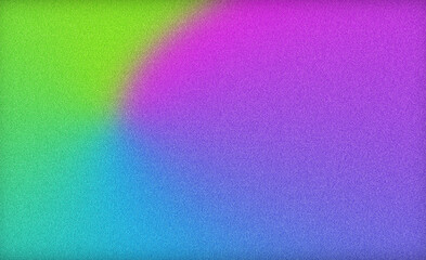 Abstract grainy gradient background in blue green and pink with glowing noise texture and blur flow effect