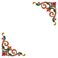 Ornate Decorative Corner Border Illustration.