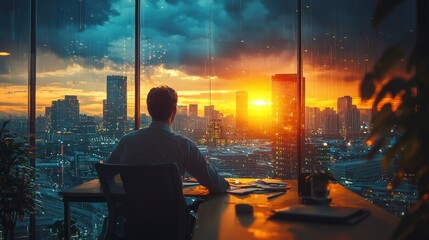 Insurance broker performs his work professionally at his workplace, he loves his job very much