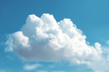 Fluffy white cloud in bright blue sky for tranquil nature scenes and peaceful mood visuals