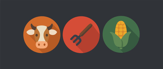 Farm Agriculture Icons Set
