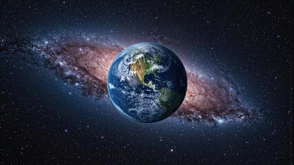 Obraz premium Celestial scene featuring the blue world and starry backdrop