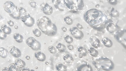 Tiny water beads on a smooth surface for product exhibition, purity theme