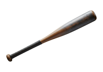 木製野球バットが透明な背景に孤立 茶色のスポーツ打撃ゲーム用具