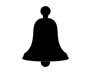 Simple silhouette illustration of a bell for holidays or notification alerts