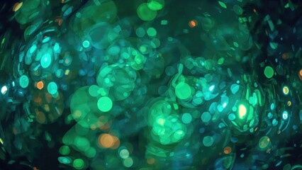 Multicolored hallucinogenic light display combined with bokeh highlights