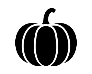 Black and White Pumpkin Silhouette for Halloween and Autumn Decorations