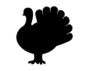 A Silhouette of a Turkey, Symbol of Thanksgiving and Autumn Season