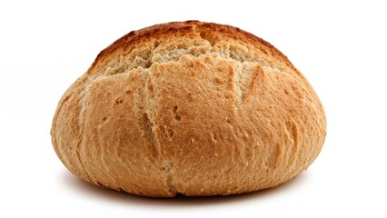 Isolated fresh bread loaf against simple background. Detailed close view.