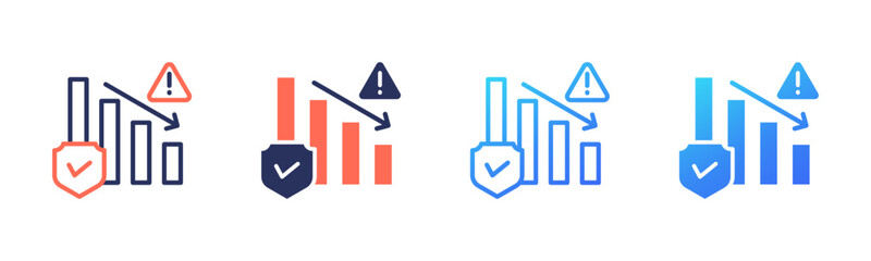 Risk Assessment icon sheet multi style collection
