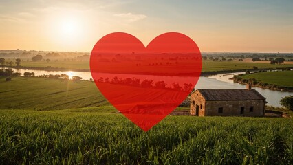 Passionate red love heart