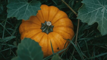Macro shot showcasing the fruit of 'Cucurbita moschata', often called pumpkin.