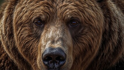 Detailed view of a bear's facial features