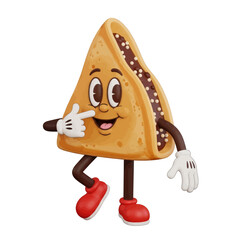 Cute 3D Pancake Mascot Character with Red Shoes Vector Illustration