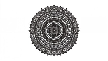 Black Alpona Mandala Pattern for Festive Occasions