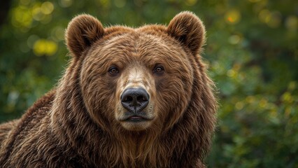 Close-up photograph of a brown bear in the wild
