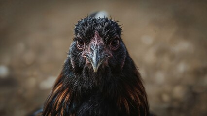 Intimate portrait of a graceful poultry bird