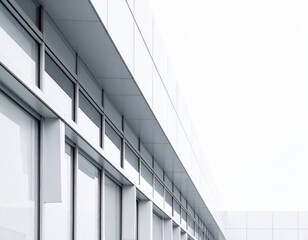 Obraz premium Modern architectural design featuring sleek lines and glass elements in a minimalist aesthetic
