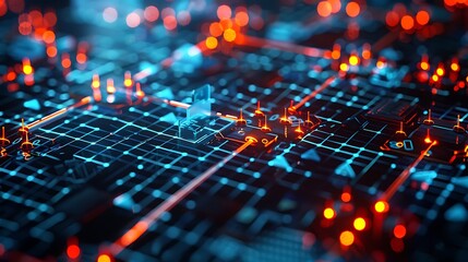 A vibrant fusion of technology, science, and design, featuring digital patterns, abstract shapes, and futuristic concepts. Dynamic waves, geometric grids, and colorful fractals create a stunning visua