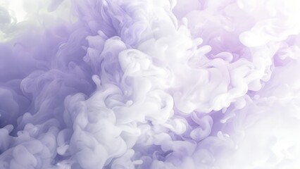 Purple and White Ink Cloud in Water