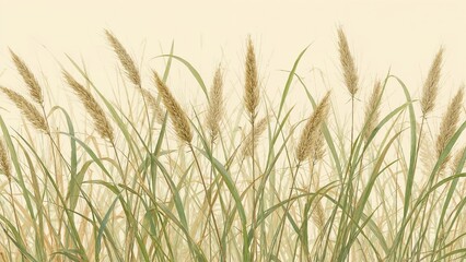 Floral backdrop featuring tall meadow grass