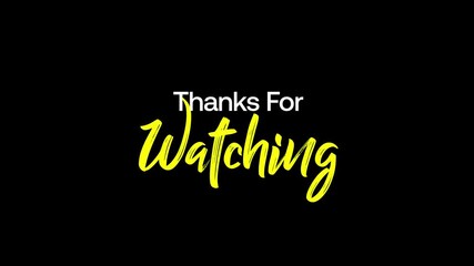 Thanks for watching animation for screen end video