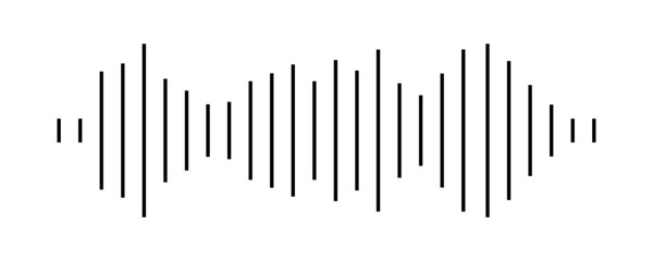 Sound wave vector icon. Audio symbol, simple soundwave form or radio equalizer