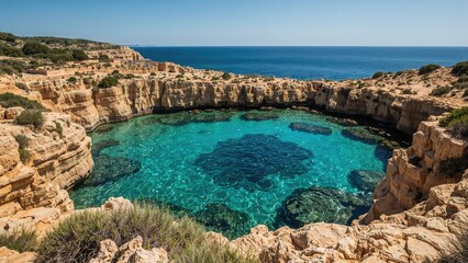 Obraz premium Famous Deep Blue Cavern by the Coast