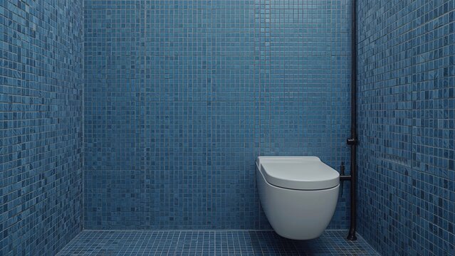 Realistic image showcasing a blue ceramic wall in high resolution - Powered by Adobe