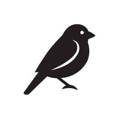 Design a black silhouette of a Evening Grosbeak white background clean vector shape