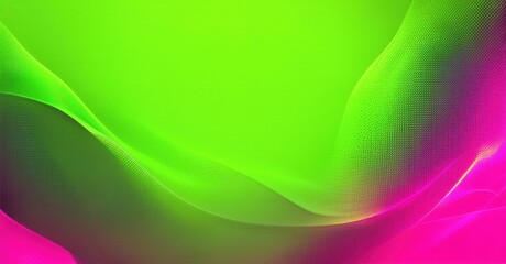 Fototapeta premium Vibrant green, pink hues blend. Smooth curves create dynamic abstract background. Soft light, texture visible. Modern design.