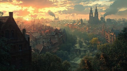 Beautiful urban landscape, scenery, view, scene, paysage, cityscape
