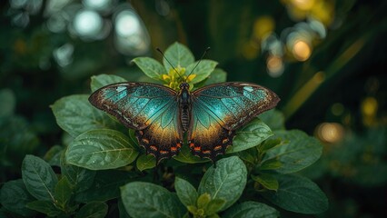 Big Butterfly Resting on Verdant Foliage