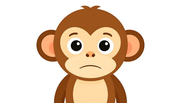 A cartoon monkey with a sad expression.