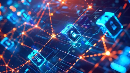 A vibrant fusion of technology, science, and design, featuring digital patterns, abstract shapes, and futuristic concepts. Dynamic waves, geometric grids, and colorful fractals create a stunning visua