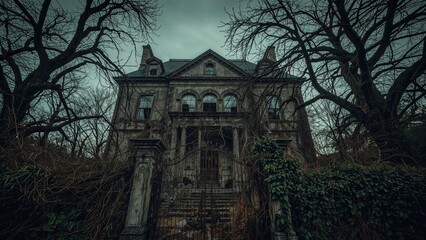 Spooky Mansion for Halloween and Other Creepy Occasions with a Weathered, Ancient Look