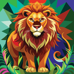 A lion standing in the jungle