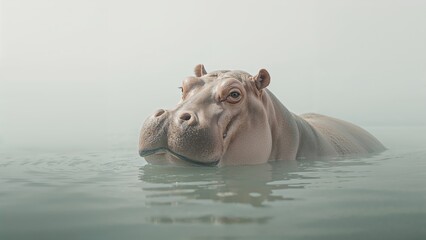 Fototapeta premium Portrait of a Large River Mammal