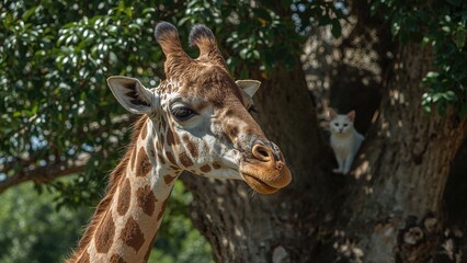 Obraz premium Portrait of a melancholic giraffe