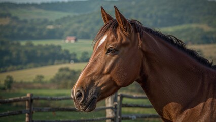 Obraz premium Detailed View of a Horse's Head