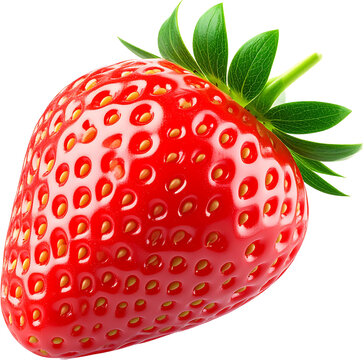 3D Strawberry Render with Transparent Background
