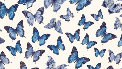 Infinite Blue and Purple Butterfly Background Suitable for Artworks and Gift Wrap