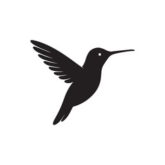 Elegant Hummingbird Silhouette Vector for Wildlife Branding