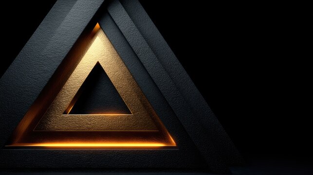 Abstract Gold and Black Triangular Design